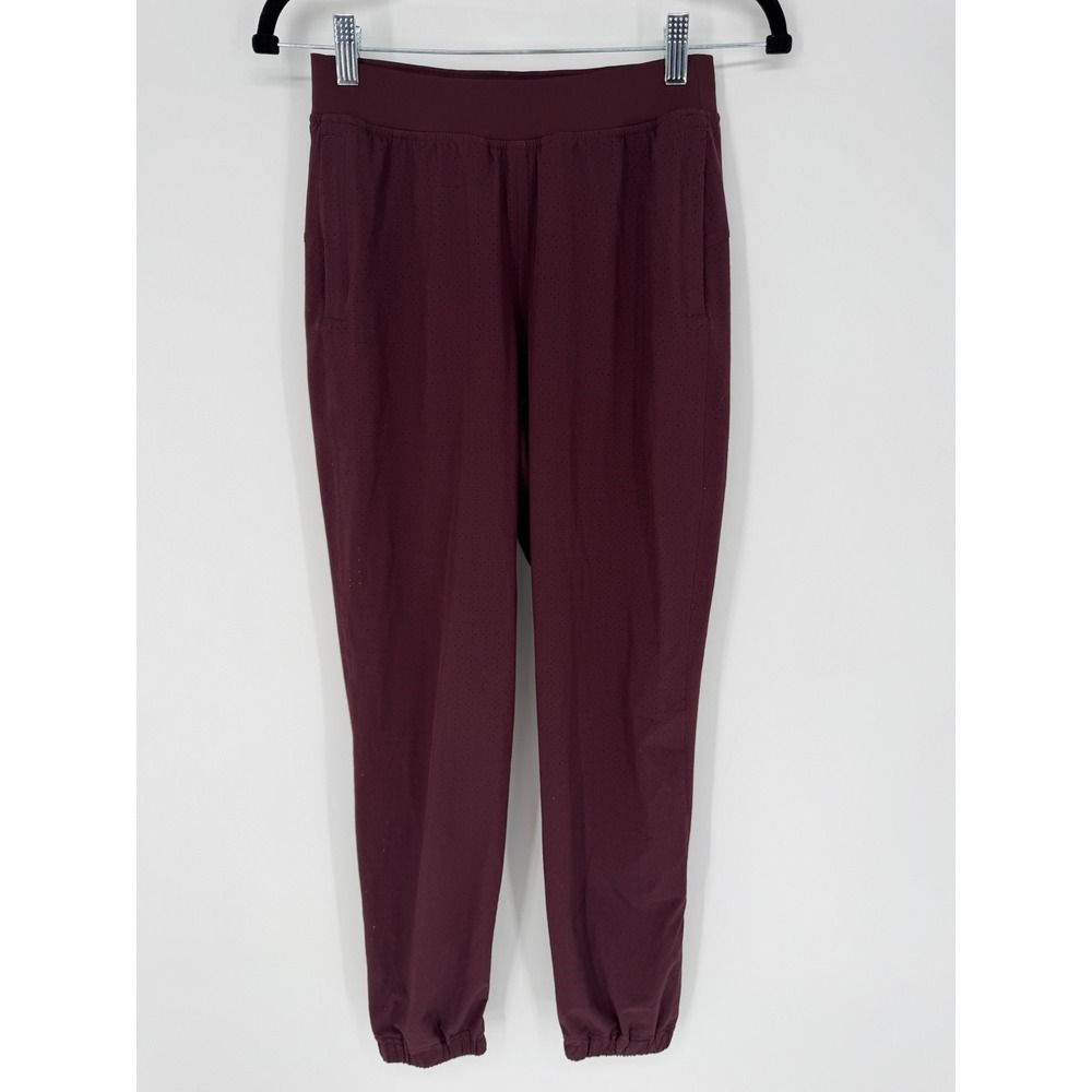 LULULEMON ADAPTED STATE PERFORATED HIGH RISE JOGGER PANTS GOODNIGHT PLUM SZ 4